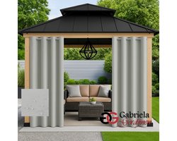 Buitengordijnen - 2 stuks - 140cm x 220cm -overkapping - balkon - terras - veranda - tuin - Waterdicht -Schaduwgordijn - paviljoens - Outdoor gordijnen - Gordijnen met ringen