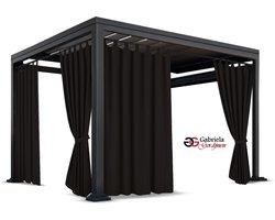 Buitengordijnen 2 stuks 220 cm Hoog - Overkapping - balkon- terras - veranda - pergola - tuin - Waterdicht - Schaduwgordijn - Outdoor gordijnen