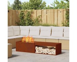 Buitenhaard Staal - Terrashaard Tafel - Gezellige Bijeenkomsten - Met Opbergruimte - 160 x 45 x 35 cm - Bruin