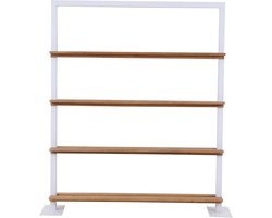 Buitenhof Tuinmeubelen houten tuinscherm Nevada - afscheidingsscherm - wit, teakhout