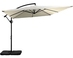 Buitenkado Actie Zweefparasol – 2.5x2.5m - Staal - Beige