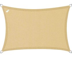 Buitenkado schaduwdoek rechthoek 3x5 m - HDPE/RVS - zand beige