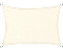 Buitenkado schaduwdoek rechthoek 4x5 m - HDPE/RVS - crème wit