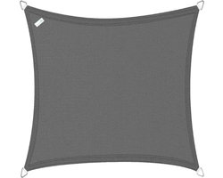 Buitenkado schaduwdoek vierkant 2x2 m - HDPE/RVS - antraciet