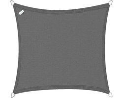 Buitenkado schaduwdoek vierkant 3x3 m - HDPE/RVS - antraciet