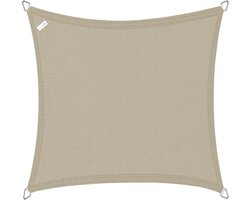 Buitenkado schaduwdoek vierkant 4x4m - HDPE/RVS - taupe