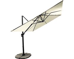 Buitenkado Ultimate Zweefparasol – 3x3m - Aluminium - Beige