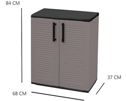 Buitenkast voor Buiten - Multifunctionele Kasten voor Balkon en Tuin - Grijs en Zwart