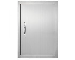 Buitenkeuken Deur - BBQ Toegangsdeur - Afmeting 43,2 x 61 x 4,6 cm - Roestvrij Staal (RVS) - Inbouw Vlak Gemonteerd - Enkele Deur - Verticaal