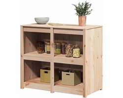 Buitenkeuken Kast - Opbergkast Tuin - Keuken Organiseren - Verstelbare Planken - 106 cm - Natuurlijk Hout