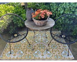 Buitenkleed 120-180cm, blauw/groen/creme