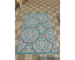 Buitenkleed 120-180cm, blauw/ivoor/bruin, Sun