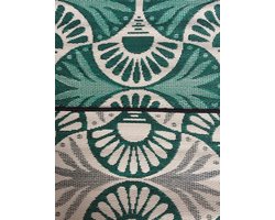 Buitenkleed 120-180cm, groen/crème/zwart, waaier