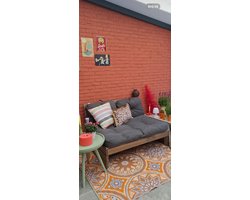 Buitenkleed 120-180cm, oranje/licht blauw