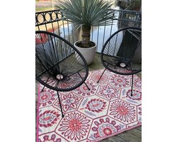 Buitenkleed 120-180cm, rood/blauw/creme/geel