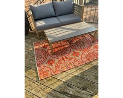 Buitenkleed 120-180cm, Roze/Goud