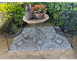 Buitenkleed 120-180cm, zwart/wit/grijs, sun