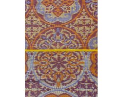 Buitenkleed 150x210 cm, Oranje/paars/crème