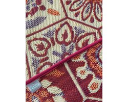 Buitenkleed 180-270cm,rood/blauw/crème/geel