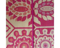 Buitenkleed 180 x 270 cm, roze/crème/oranje