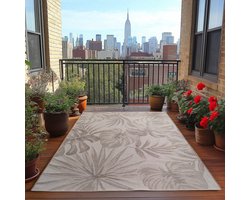 Buitenkleed, beige van kleur, voor woonkamer en keuken, UV-bestendig, bohemian stijl, comfortabel 200x290 cm