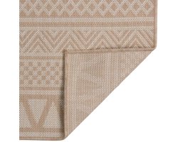 Buitenkleed | Buitentapijt met patroon platgeweven 200x280 cm bruin