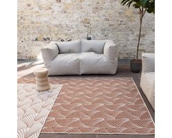 Buitenkleed Deco roest/wit dubbelzijdig - 160 x 230 cm - (M)