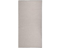 Buitenkleed platgeweven - Outdoor vloerkleed - Terras decoreren - UV- en weerbestendig - 100x200 cm - Taupe