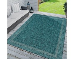 Buitenkleed - Terraskleed - Buiten Genieten - Waterafstotend - 300x400cm - Turquoise Blauw