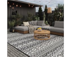 Buitenkleed Waterdicht Lichtgewicht - Picknickkleed Zwart-Wit - Outdoor Tapijt Camping - Dubbelzijdig Buitentapijt - Patio Tapijt Voor Buiten - Grijs 250x400 cm