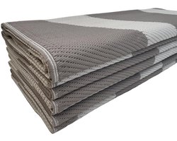 Buitenkleed XXXL 500x270cm campingkleed - taupe - dubbelzijdig - opvouwbaar - kampeerkleed - picknickkleed - vloerkleed