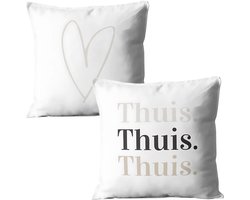 Buitenkussen 40 x 40 cm (binnen & buiten) - tuinkussen - tuin - tuinaccessoires - sierkussen - Thuis - beige - creme - sierkussen - tuinkussen