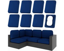 Buitenkussen Hoes - 8 stuks - Kussenhoes Tuinmeubelen - kussenhoezen Terras - Elasticiteit - Kussenovertrekken - buitenkussen hoezen - Kussen Beschermhoes - UV-bescherming - Sierkussenhoes Buiten - Tuinset - Meubels Beschermen - Marineblauw