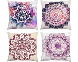 Buitenkussen Hoes - Waterafstotend Decor - Balkon Meubels - Dubbellaags PU-coating - Set van 4 - Mandala Kleur