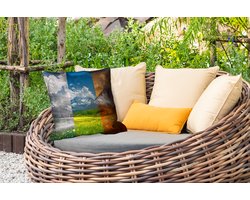 Buitenkussen - Landschap - 4 seizoenen - Natuur - Winter - Lente - Zomer - Herfst - 45x45 cm - Weerbestendig