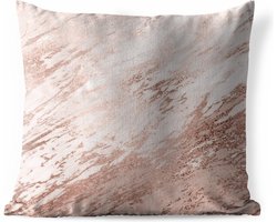 Buitenkussen - Marmer - Roze - Rosé Goud - 45x45 cm - Weerbestendig