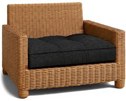 Buitenkussen voor tuin Zitkussen 70x70 cm – lounge voor rotan meubels fauteuil bank balkon terras – waterafstotend gewatteerd hoezen zitting dik zitcomfort comfortabel Grafiet Eco-linnen