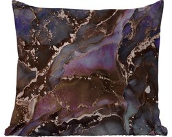 Buitenkussen Weerbestendig - Marmer - Goud - Roze - 50x50 cm