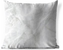 Buitenkussen Weerbestendig - Marmer - Steen - Wit - 50x50 cm