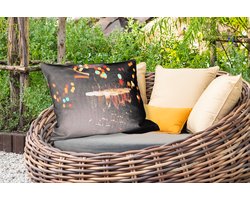 Buitenkussens - Lichtjes - Champagne - Dienblad - Glazen - 60x40 cm - Weerbestendig