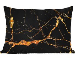 Buitenkussens - Marmer - Goud - Zwart - Marmerlook - Luxe - Glitter - 60x40 cm - Weerbestendig