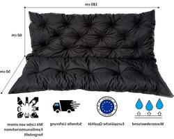 Buitenkussens Palletbank - Tuinkussen Loungekussen - Buiten Zitten - Waterafstotend Materiaal - 180 x 110 cm - Zwart