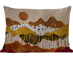 Buitenkussens - Tijgerprint - Pastel - Goud - Print - Tijger - Abstract - 60x40 cm - Weerbestendig