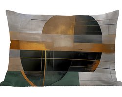Buitenkussens - Tuin - Abstract - Goud - Brons - Groen - Vormen - Modern - 50x30 cm