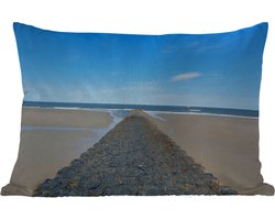 Buitenkussens - Tuin - Golfbreker van basalt in de Noordzee - 50x30 cm