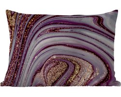 Buitenkussens - Tuin - Marmer - Roze - Goud - Glitter - Marmerlook - Luxe - 50x30 cm