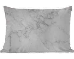 Buitenkussens - Tuin - Marmer - Wit - Grijs - Luxe - Marmerlook - Steen - 50x30 cm