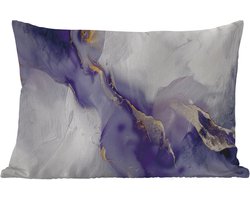 Buitenkussens - Tuin - Paars - Modern - Marmer - Abstract - 50x30 cm