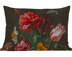 Buitenkussens - Tuin - Stilleven met bloemen in een glazen vaas - Schilderij van Jan Davidsz. de Heem - 50x30 cm