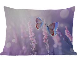 Buitenkussens - Tuin - Vlinder - Lavendel - Bloemen - Paars - 50x30 cm